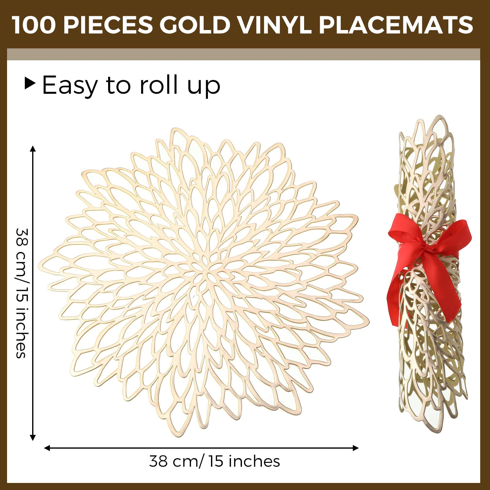 Amazon.com: Chengu 100 Pieces Round Pressed Vinyl Placemats